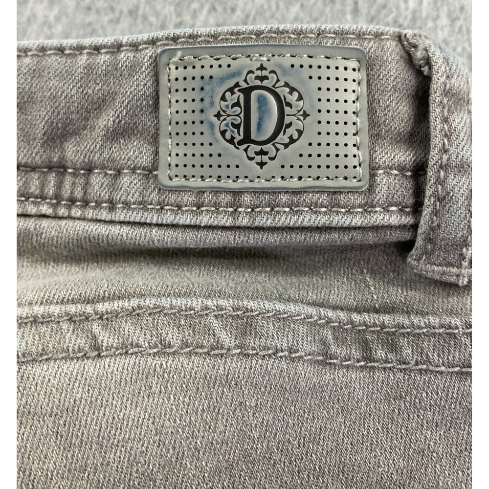 Democracy Womens Flex-ellent Straight Cropped Jeans Size 6 Gray Boho Raw Hem - Picture 11 of 12